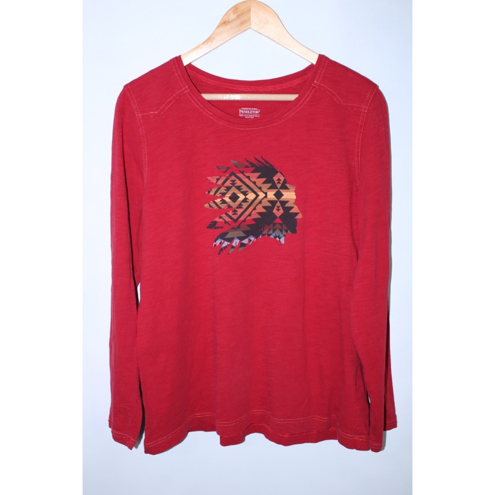 Pendleton Men's XL Red Long Sleeve Aztec T-Shirt